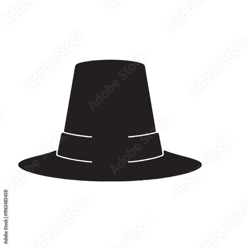 Thanks giving hat silhouette vector flat illustration design