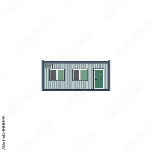 Prefabricated portable container office building vector