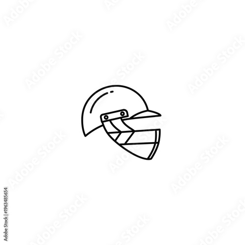 Cricket batting helmet icon vector illustration