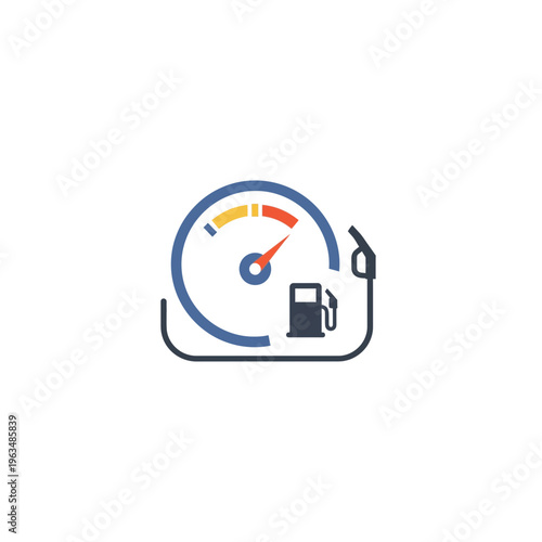 Fuel gauge meter and pump icon for gas station and energy management