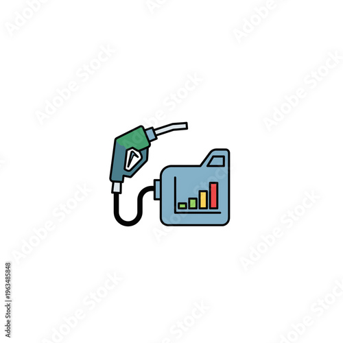 Fuel pump nozzle and consumption chart graphic for energy reporting