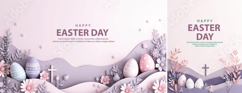 Elegant easter day background, Decorative happy easter day background for website, social media template