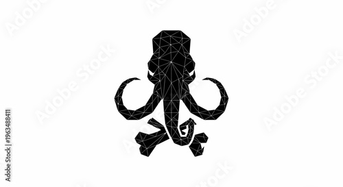 Black silhouette of an octopus.
