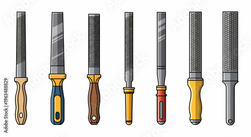 Collection of various chisel tools.