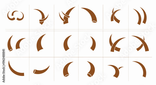 Collection of various curved metal pieces.