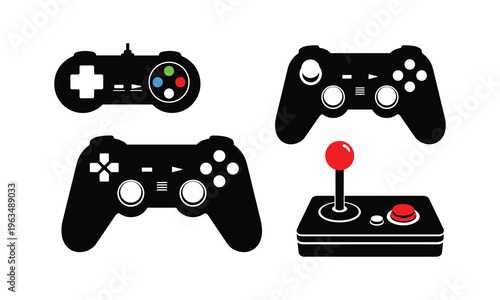 Evolution of classic video game controllers and steering wheel setup