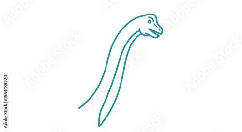 Dinosaur Line Drawing Green Color.