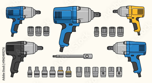 Drill tools and equipment set.