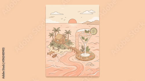 Glass Jar with Green Plant Inside.