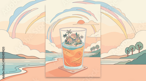 Glass of beer with foam on top.