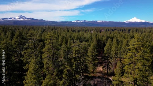 Oregon Cascades Landscape With Three Fingered Jack And Mount Jefferson