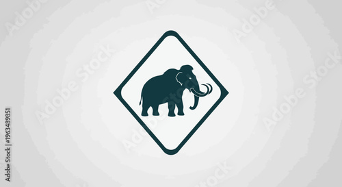 Mammoth animal icon symbol logo.