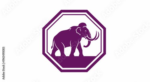 Purple elephant logo profile view.