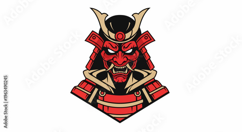 Samurai warrior helmet head japanese.