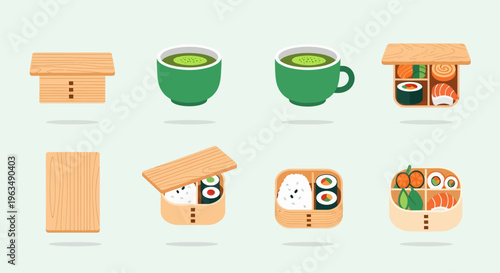 Sushi in cardboard takeout containers.