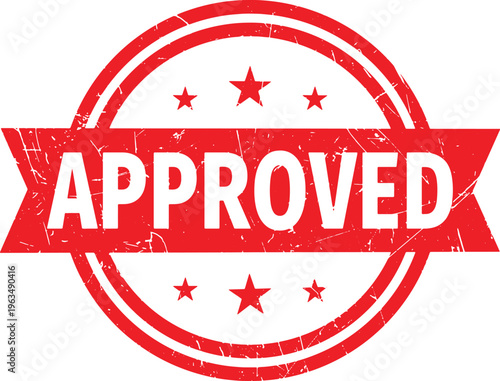 APPROVED circle red rubber stamp text