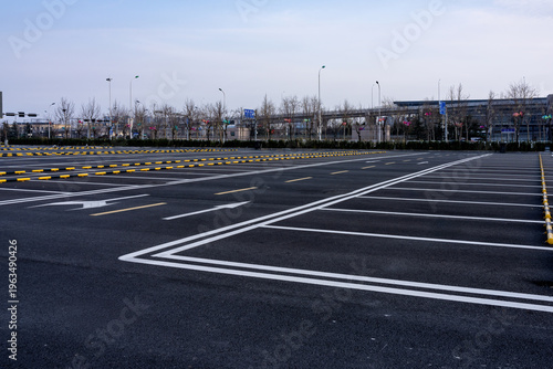 Wallpaper Mural Large Empty Parking Lot with Markings Torontodigital.ca