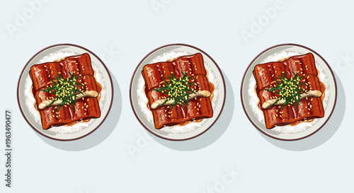 Three plates of lasagna pasta.