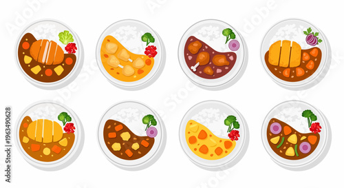 Variety of food on plates.