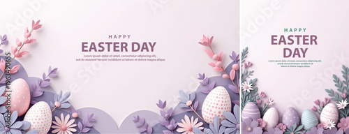 Elegant easter day background, Decorative happy easter day background for website, social media template