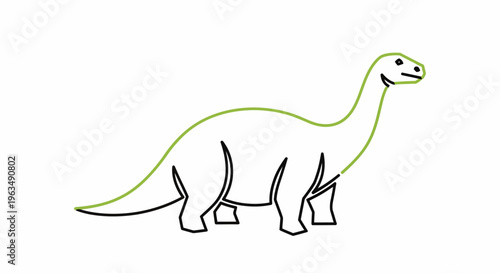 A cartoon dinosaur standing alone.