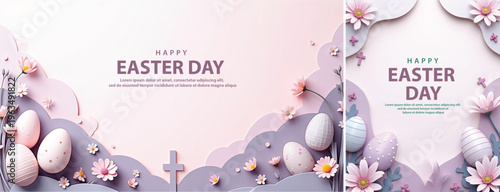 Elegant easter day background, Decorative happy easter day background for website, social media template