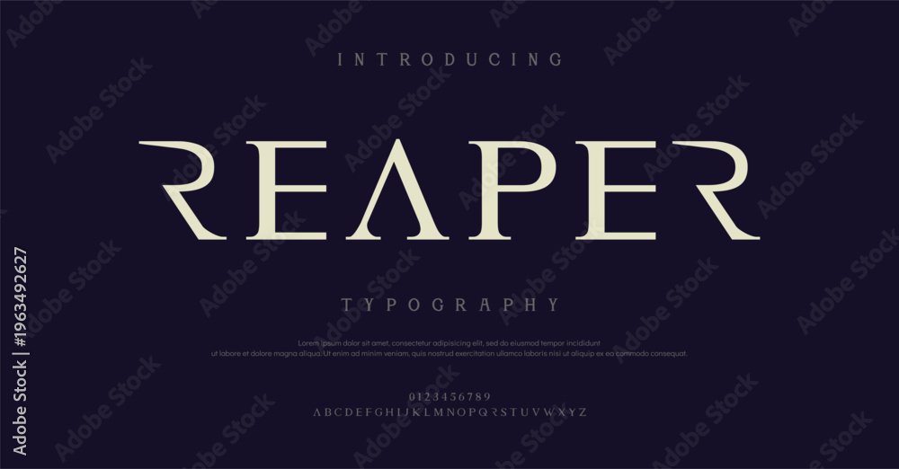 Fototapeta premium Introducing Reaper Typography Font Design