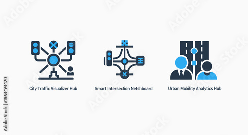 Digital ownership, data sharing, and realtime monitoring network icons for secure information management and technology systems