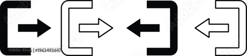 Four white and black arrows pointing left and right in square brackets