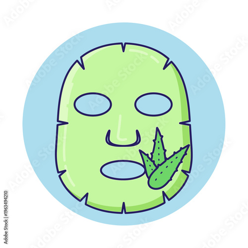 Refreshing facial mask with aloe vera, a skincare icon symbolizing hydration and natural beauty for a revitalized complexion