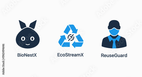 Sustainable ecology and bio engineering environment protection icon set for green energy recycling initiatives and biological waste management systems featuring eco symbols and bio safety safety