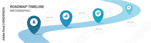 Roadmap timeline Infographic design with 5 steps. Can be used for process diagram, presentations slide.
