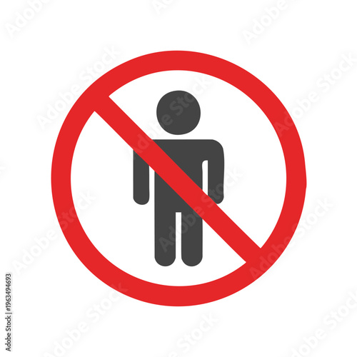 No entry symbol for unauthorized persons warning sign.