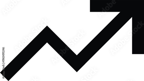 Trend Up Icon for Financial Growth and Success  