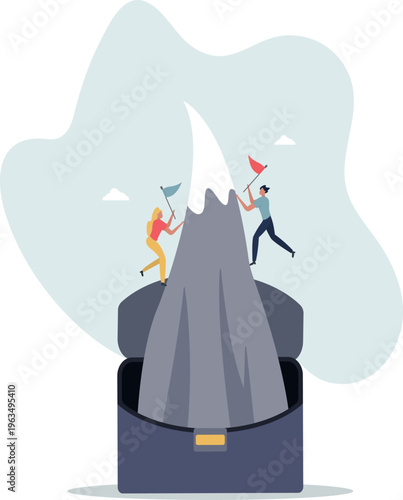 Business competition, businessman compete to win and reach success goal, challenge or career achievement concept.person's life situation and his activities.