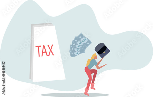 Tax evasion, illegal hide revenue and avoid paying government tax, fraud and money laundering or financial crime concept.person's life situation and his activities.