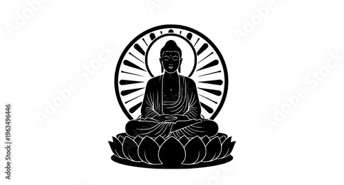 Buddha sitting on a lotus flower