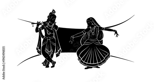 Indian classical dance and music illustration
