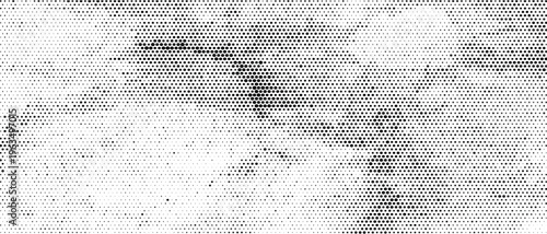 Dotted halftone gradient pattern texture. Black random polka dots seamless background. Light Gradient Halftone Dots Grunge Texture Overlay, Abstract Black and White Vintage background, Vector illustra