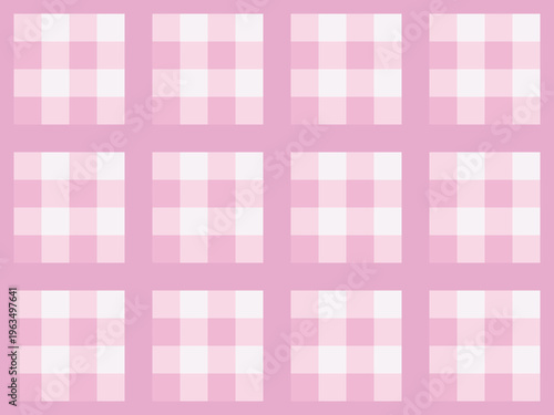 Pattern in soft pink geometric grid in pastel color checkers