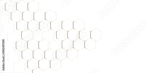 Abstract 3D rendered  a DNA molecule structure featuring a geometric honeycomb pattern and hexagonal cell texture for a seamless technology and science concept backdrop.