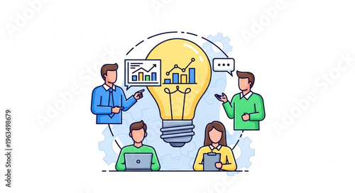 Team Brainstorming Session - Generating Innovative Ideas with Data Analysis and Collaboration.