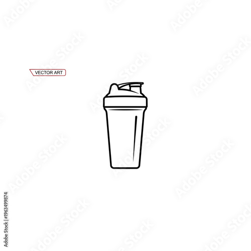 Protein shaker bottle outline vector icon