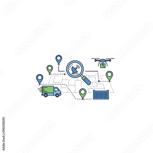 Logistics and shipping network delivery infographic