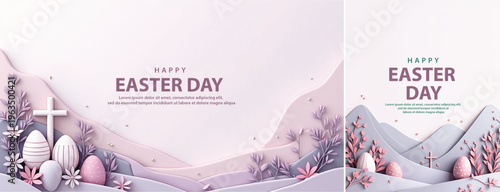 Elegant easter day background, Decorative happy easter day background for website, social media template