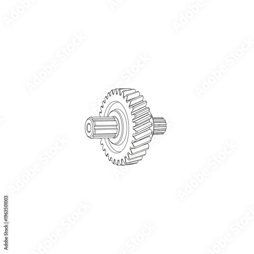 Single precision industrial gear wheel vector icon