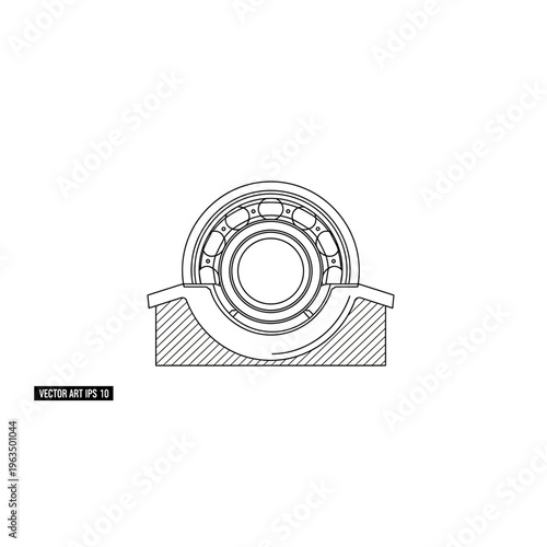 Mechanical ball bearing component engineering icon