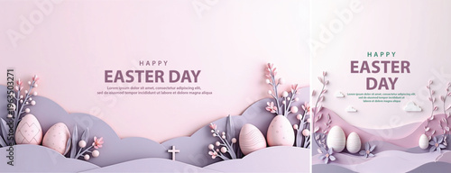 Elegant easter day background, Decorative happy easter day background for website, social media template