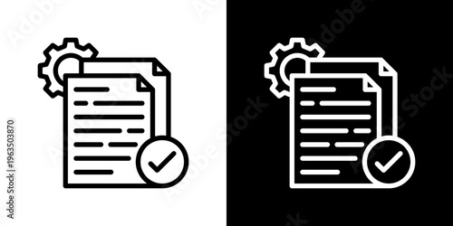 Completed Form Icon Set Vector Collection Isolated In Black And White