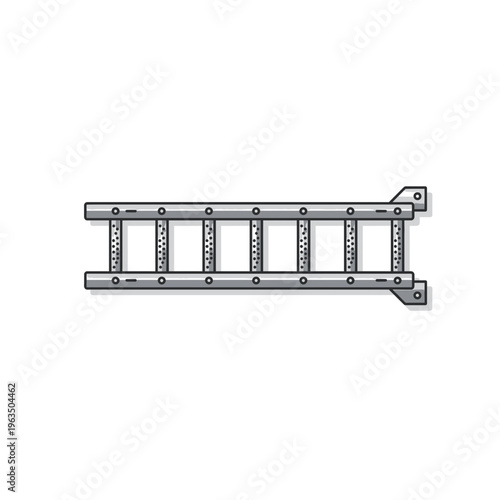 Industrial horizontal access ladder vector illustration